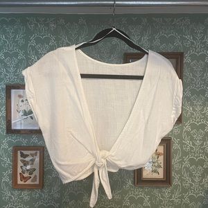 Princess Polly Linen and cotton blend wrap top or shrug